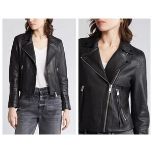ALLSAINTS Dalby Slim Fit Leather Biker Jacket Size US/4
